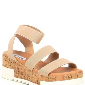 Steve Madden Bandi Elastic Cork Platform Wedge